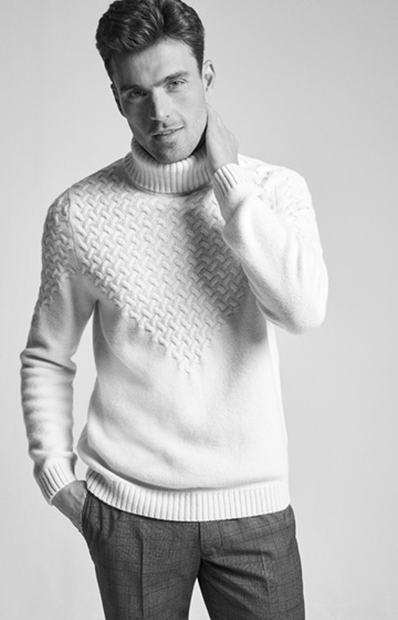 Strick-Pullover Lewis in Wollweiß