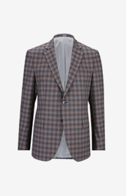 Baukasten-Sakko Herby in Braun/Grau kariert