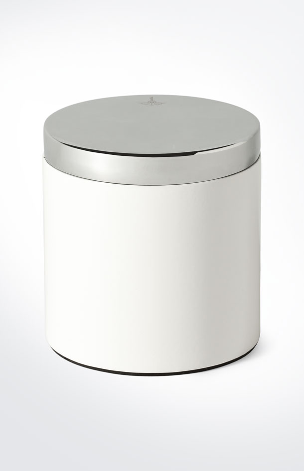 Large Chromeline storage box, silver/white