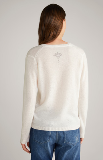 Cashmere Knitted Pullover in Cream