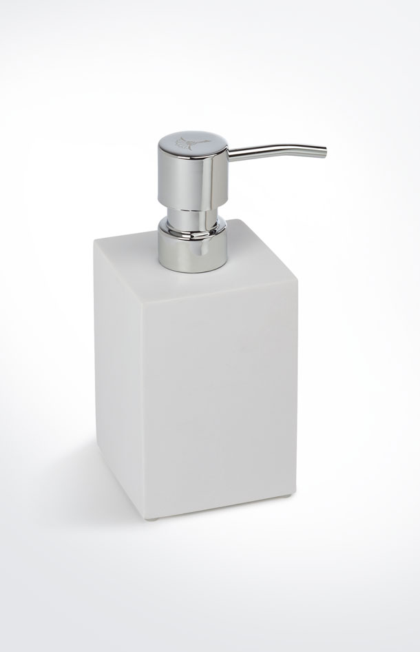 Bathline soap dispenser, white/silver