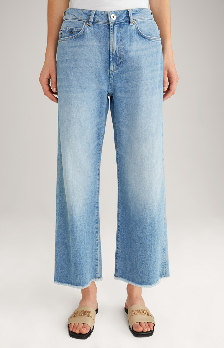 Culotte jeans in washed light blue