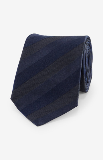 Seiden-Krawatte in Grau/Blau gestreift