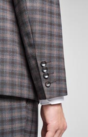 Baukasten-Sakko Herby in Braun/Grau kariert