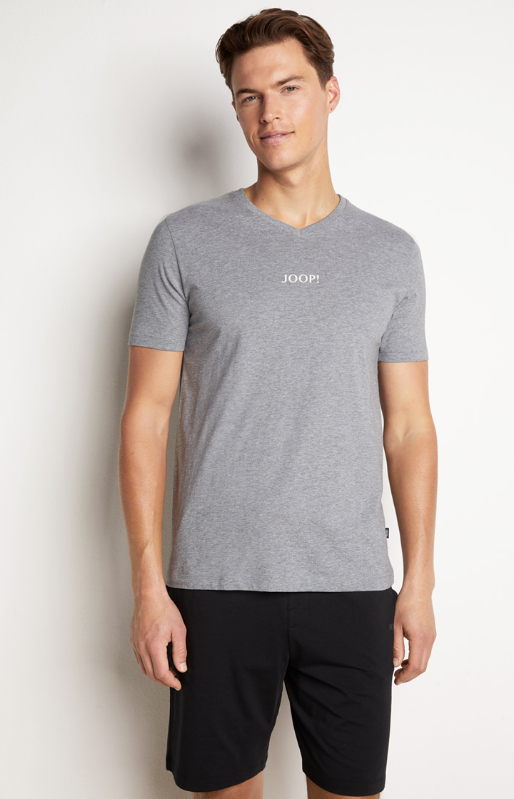 2er-Pack Fine Cotton T-Shirts in Grau meliert