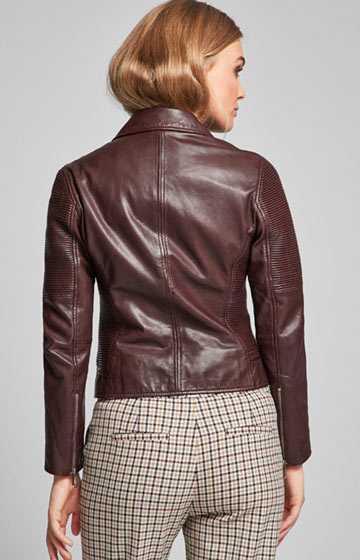 Biker-Lederjacke Lauren in Bordeaux