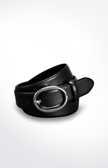 Gürtel mit ovaler Schließe in Schwarz