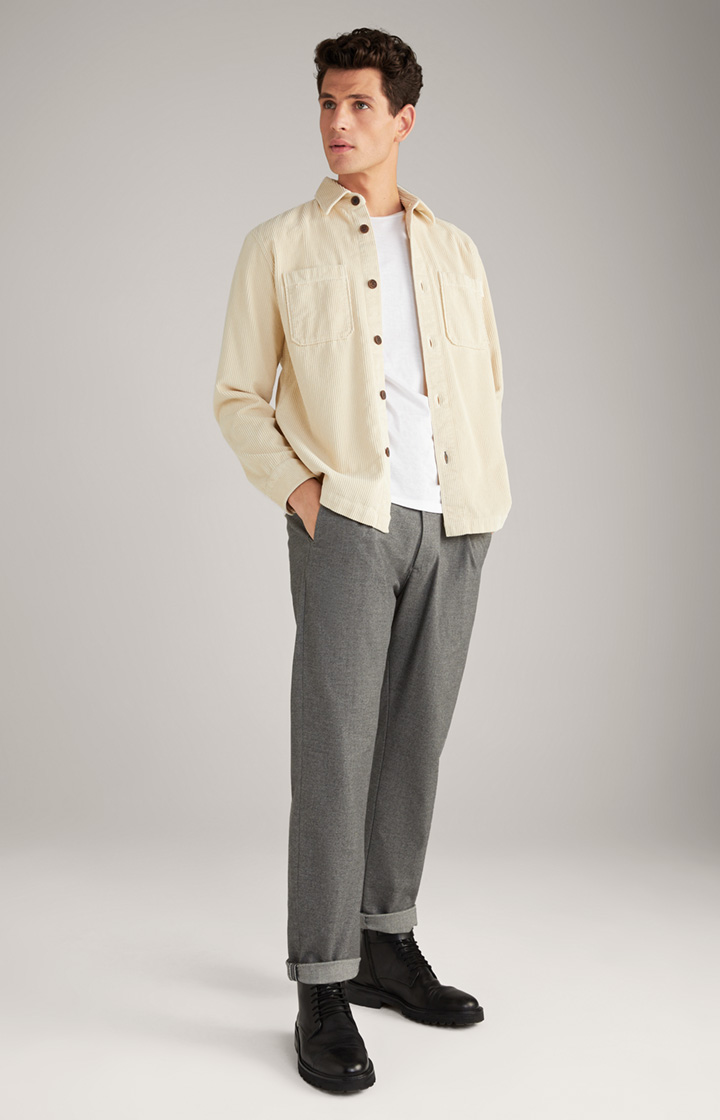 Lead Pleated Trousers in Grey Mélange