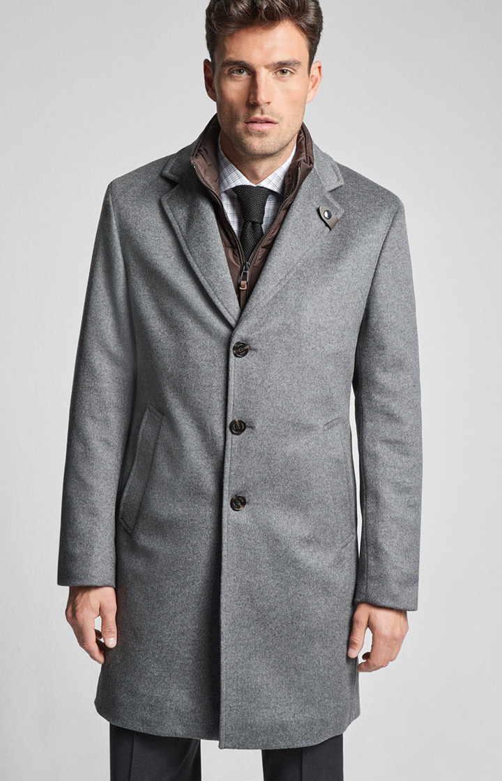 Mantel Morris in Grau melange