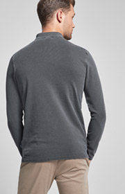 Langarm-Polo-Shirt Ambrosio in Schwarz