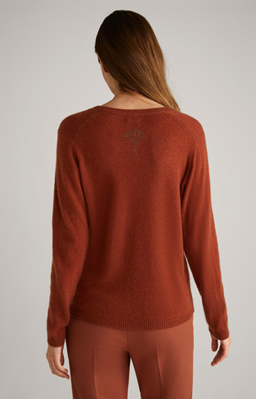 Cashmere Knitted Sweater in Copper Brown