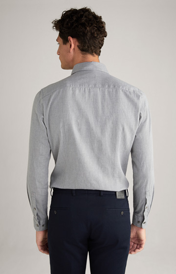 Cotton Shirt in Light Grey Flecked