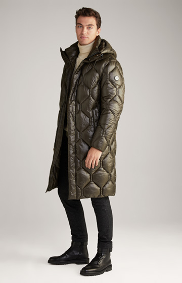 Percy Quilted Coat in Khaki