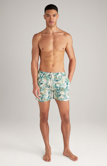 Palm Beach swim shorts in green/beige pattern