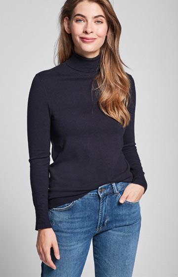 Rollkragen-Pullover Katrine in Navy
