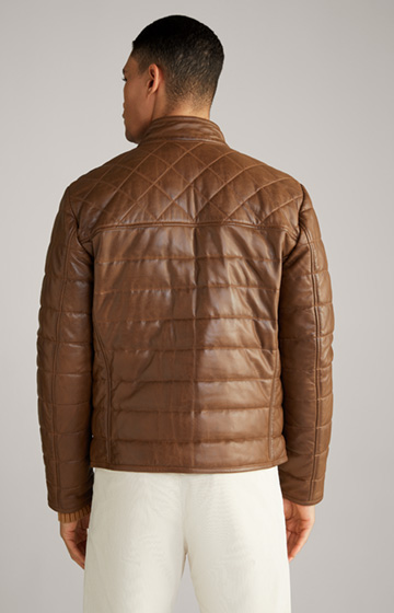 Nonji Leather Jacket in Brown