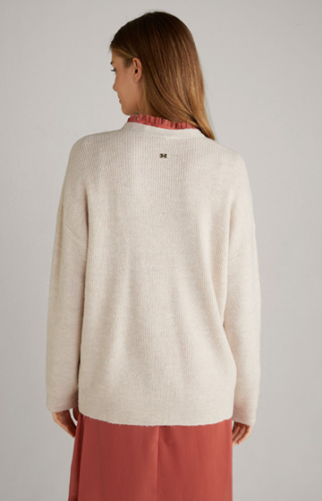 Wool Mix Pullover in Light Beige