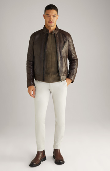 Lima Leather Jacket in Dark Brown
