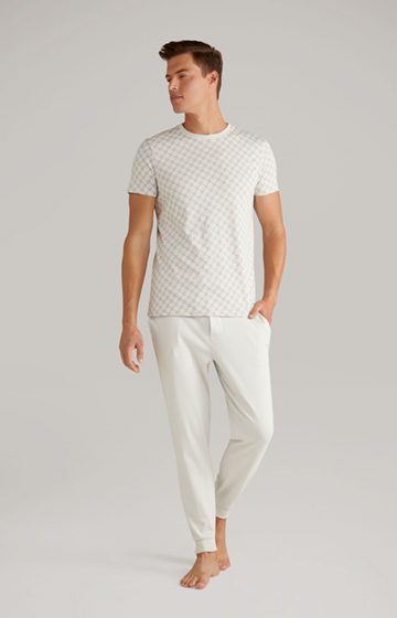 Loungewear T-Shirt in Offwhite/Grau