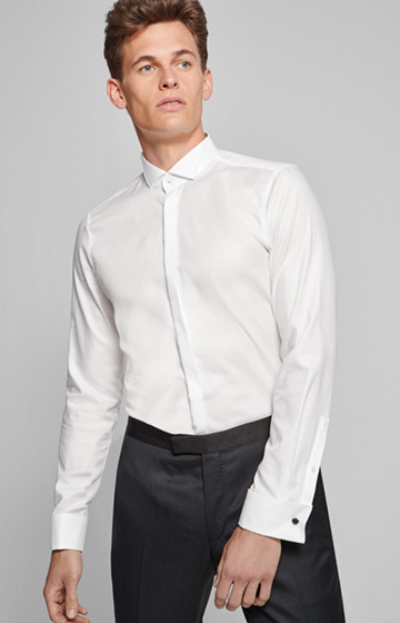 Evening-Hemd Pauly - bügelleicht -  in Weiß