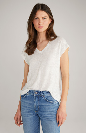 Linen T-Shirt in Off-white