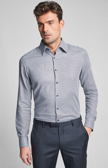 Hemd Pyke in Navy gemustert