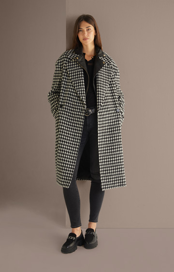 Coat in a Black and White Pattern