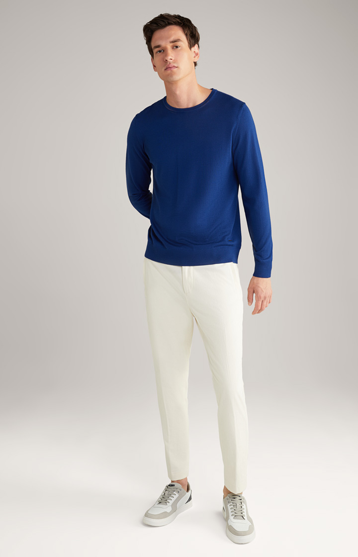 Sweter Denny z wełny merino w kolorze królewskiego błękitu