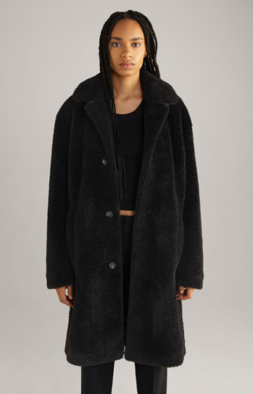 Unisex Teddy Fur Coat in Black