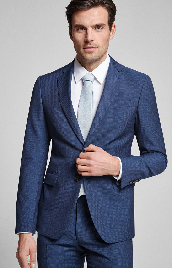 Baukasten-Sakko Herby in Dunkelblau gemustert