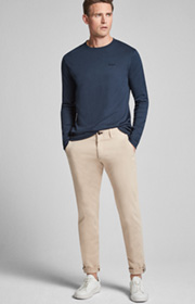 Langarm-Shirt Clifford in Dunkelblau