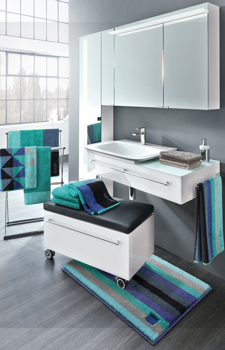 Führt zu Produktdetailseite „Frottierserie Graphic Stripes, Türkis"