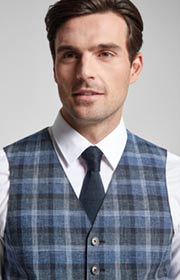 Weste Wackno in Blau kariert