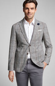 Sakko Four in Hellgrau gemustert