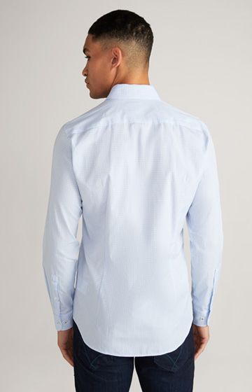 Koszula bawełniana Panko w kolorze jasnoniebieskim/białym w kratkę