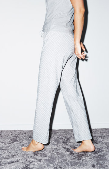 Baumwoll-Schlafhose in Hellgrau