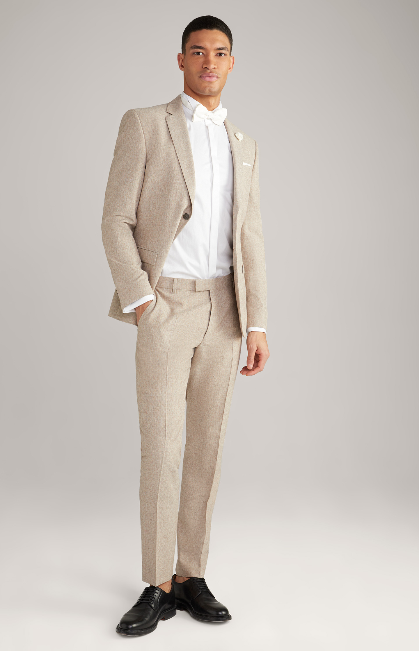 Cantabil Mens Beige Formal Trousers