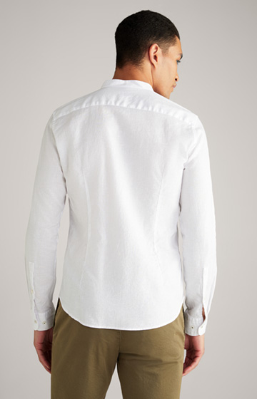 Leinen-Baumwoll-Hemd Pebo in Weiß