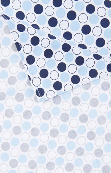 Einstecktuch in Weiß/Navy/Hellblau