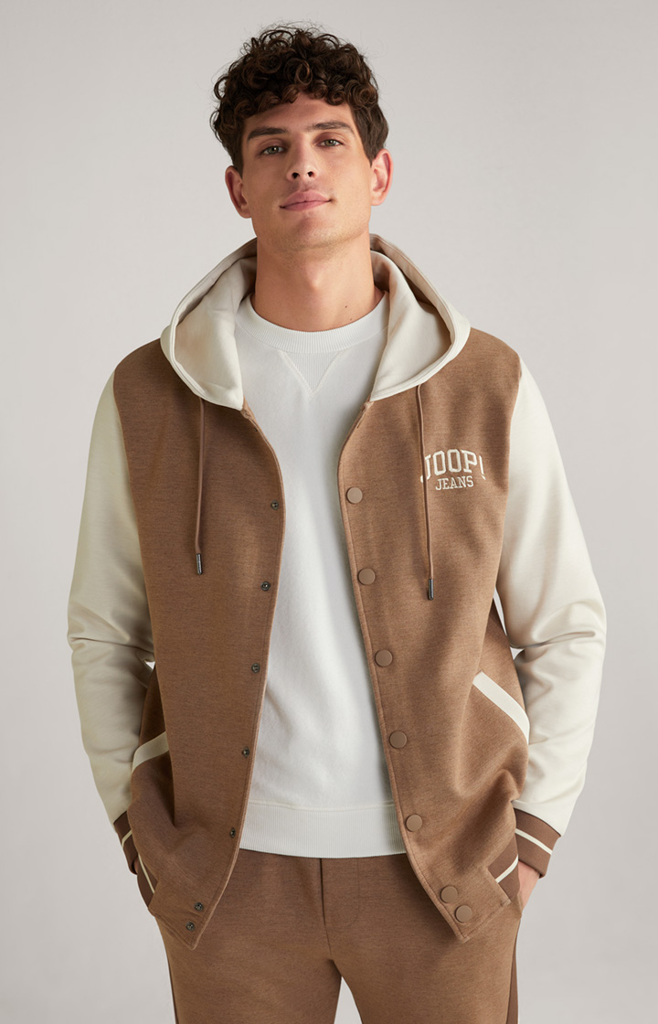 Sweatshirt Blouson in Brown Marl/Off-White