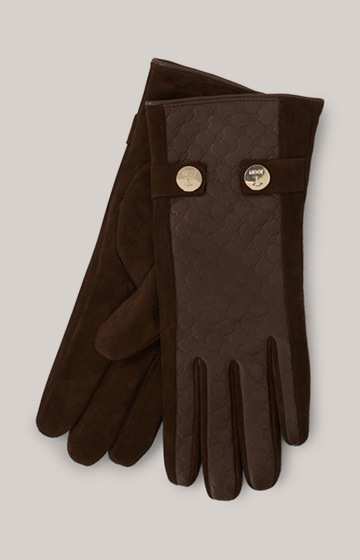 Skórzane rękawiczki w kolorze brązowym