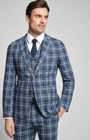 Sakko Hoverest in Dunkelblau kariert