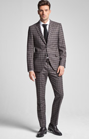 Baukasten-Sakko Herby in Braun/Grau kariert