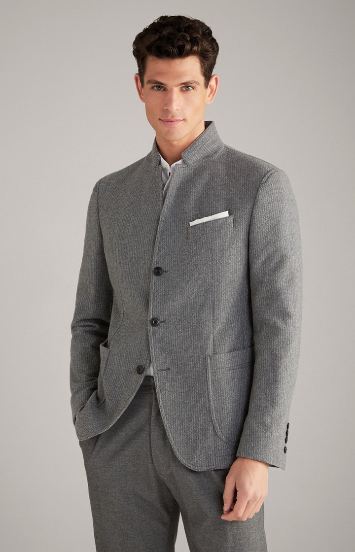 Hankez Jacket in Grey Striped mélange