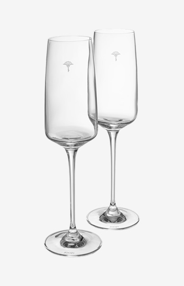 Single Cornflower Champagne Glass - Set of 2