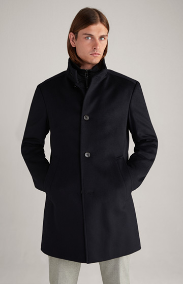 Maico Wool-Cashmere Coat in Dark Blue