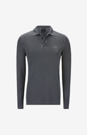 Langarm-Polo-Shirt Ambrosio in Schwarz