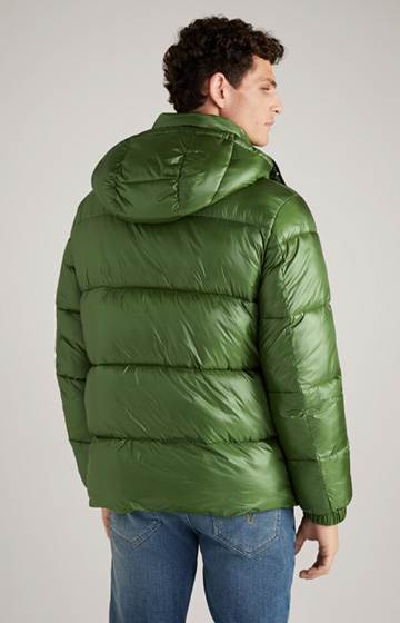 Ambro Quilted Jacket with Hood in Light Green