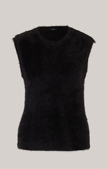 Knitted Sweater Vest in Black