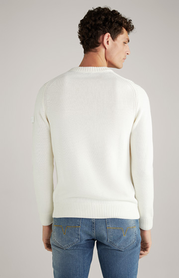 Knitted Timmo Jumper in Off-white